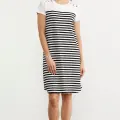 Sementa 77482 Düğme Detaylı Çizgili Penye Elbise