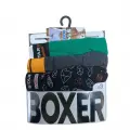 Star 105 Desenli Jakar Erkek  3lü Kemer Boxer
