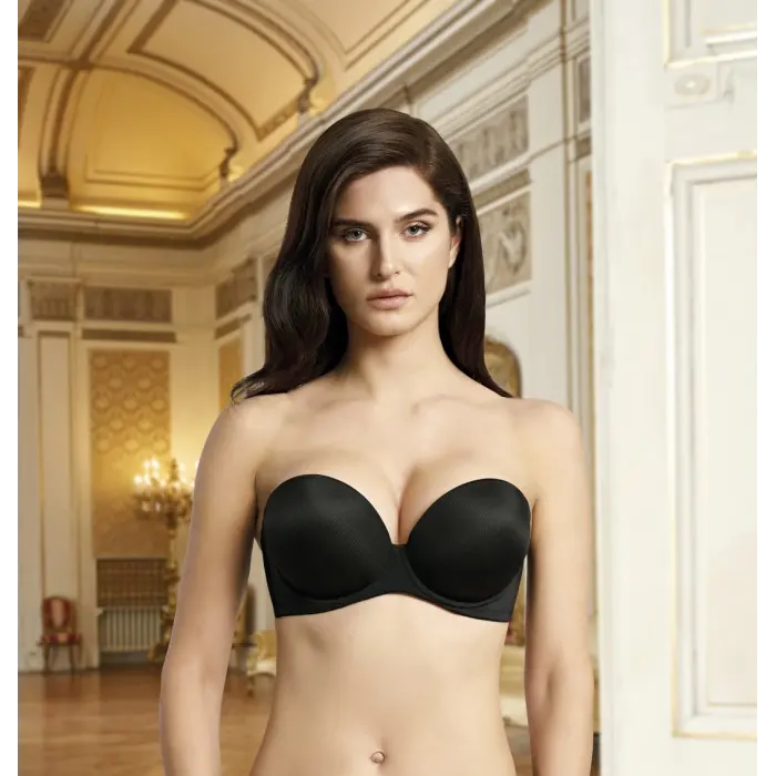 1590 Çift Dolgulu İki Beden Büyüten Straplez Sütyen