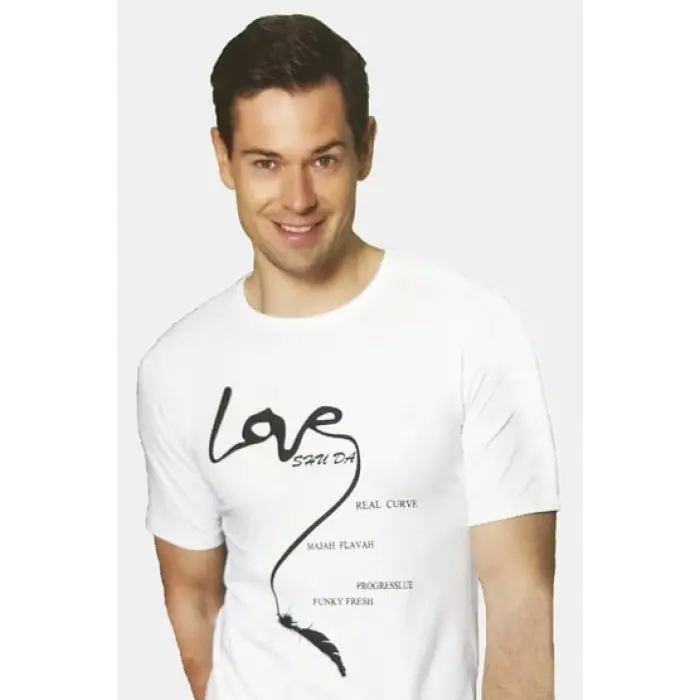 Berrak Erkek  Love Baskılı T Shirt 1037