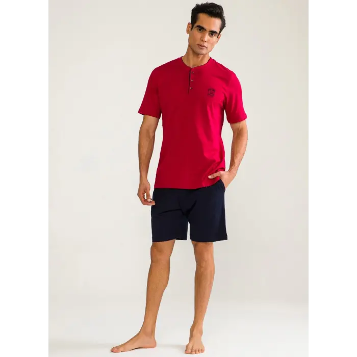 Ds Damat 02000 Kısa Kol 3lü Erkek  Pijama Takımı