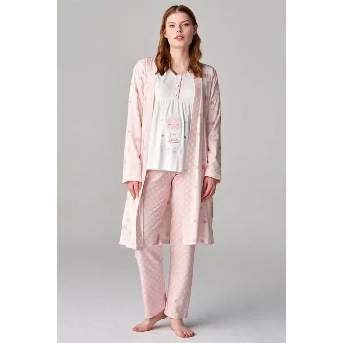 Feyza 4677 3lü Lohusa Pijama Takımı
