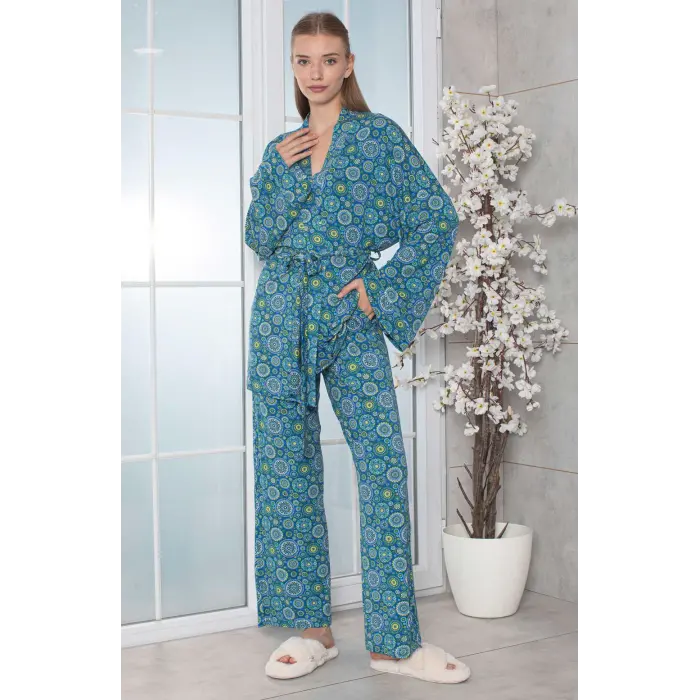 Limissi Viskon Desenli Pijama Yakımı