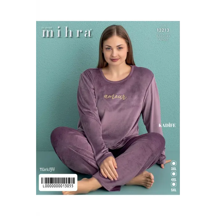 LYYN  13213 Kadın Kadife Uzun Kol Pijama Takımı