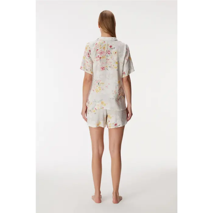 LYYN Anıl 11355 Kadın Kısa Kol Gömlek Ve Şort Takım