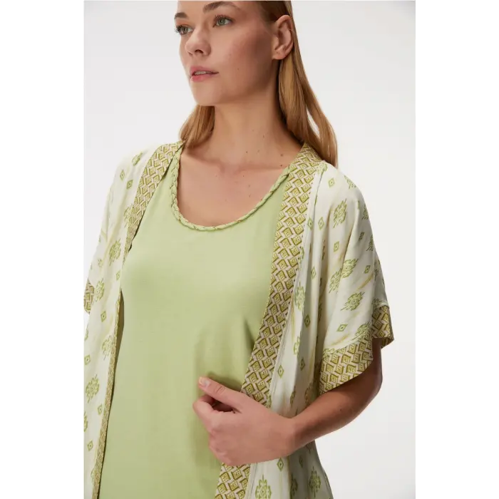 LYYN Anıl 11421 Kadın Sabahlık, Atlet Ve Pantolon Takım