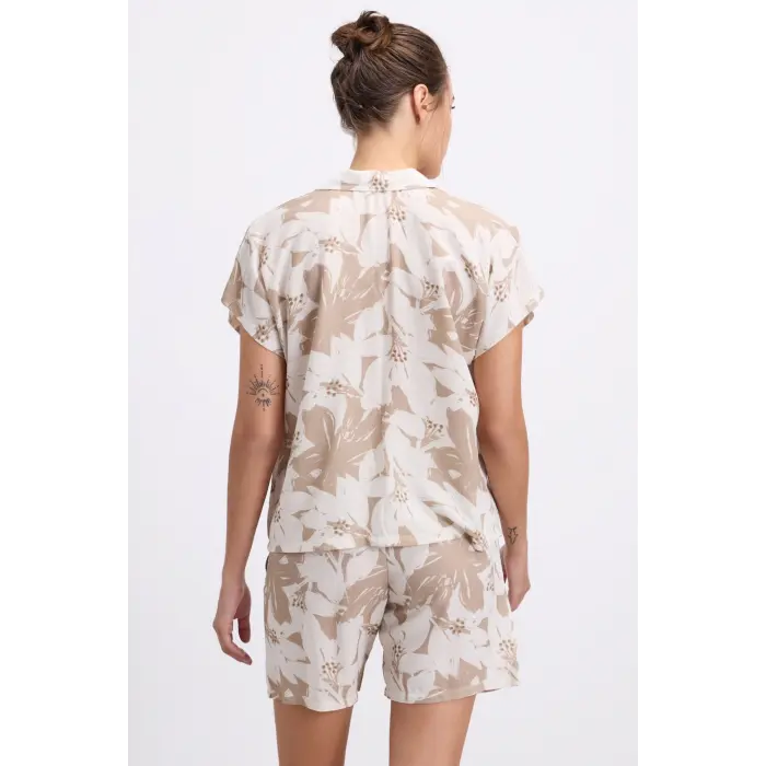 LYYN Anıl 11606 Kadın Kısa Kol Gömlek Ve Şort Takım