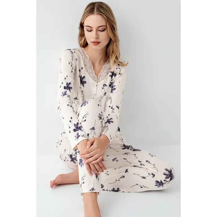 LYYN Arnetta 3410-s Kadın Uzun Kol Pijama Takım