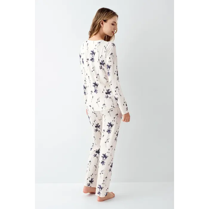 LYYN Arnetta 3410-s Kadın Uzun Kol Pijama Takım