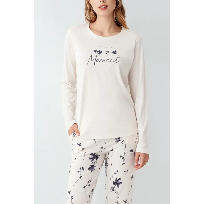 LYYN Arnetta 3411-s Kadın Uzun Kol Pijama Takım