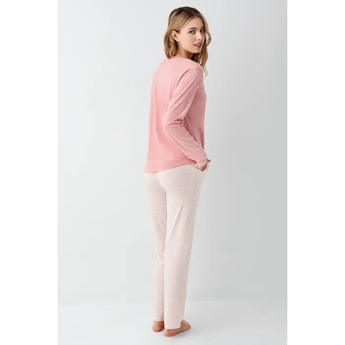 LYYN Arnetta 3417-x Kadın Battal Uzun Kol Pijama Takım