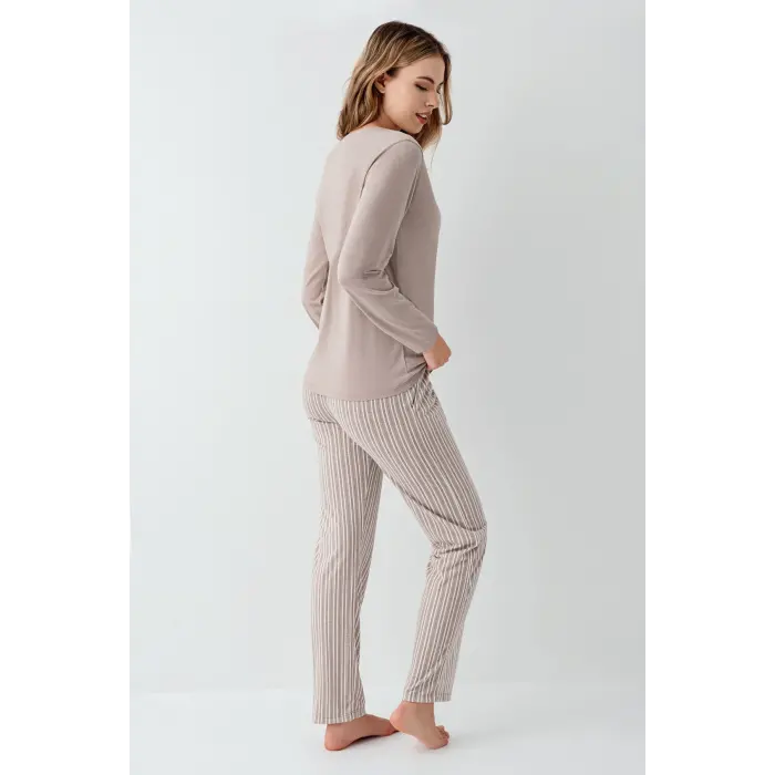 LYYN Arnetta 3424-s Kadın Uzun Kol Pijama Takım
