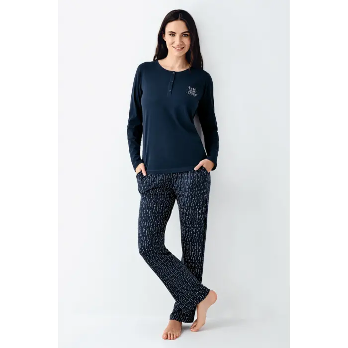 LYYN Arnetta 3429-s Kadın Uzun Kol Pijama Takım
