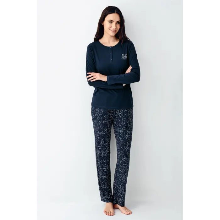 LYYN Arnetta 3429-s Kadın Uzun Kol Pijama Takım
