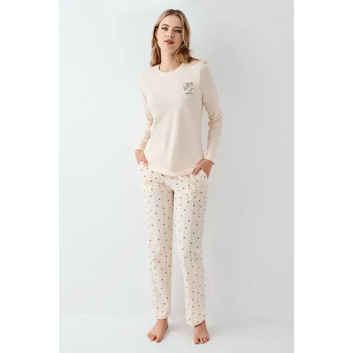 LYYN Arnetta 3434-s Kadın Uzun Kol Pijama Takım