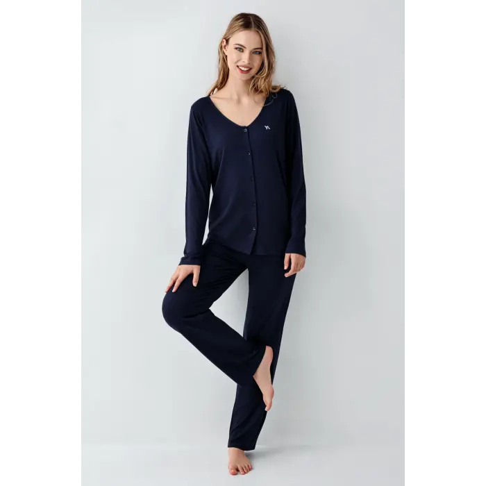 LYYN Arnetta 3460-s Kadın Uzun Kol Pijama Takım