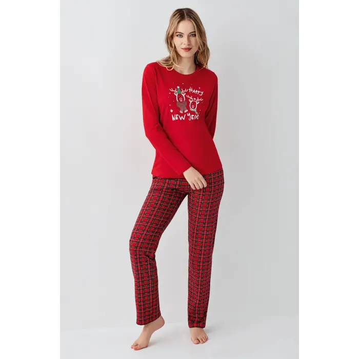 LYYN Arnetta 3514-s Kadın Uzun Kol Pijama Takım