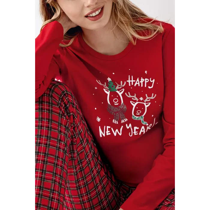 LYYN Arnetta 3514-s Kadın Uzun Kol Pijama Takım