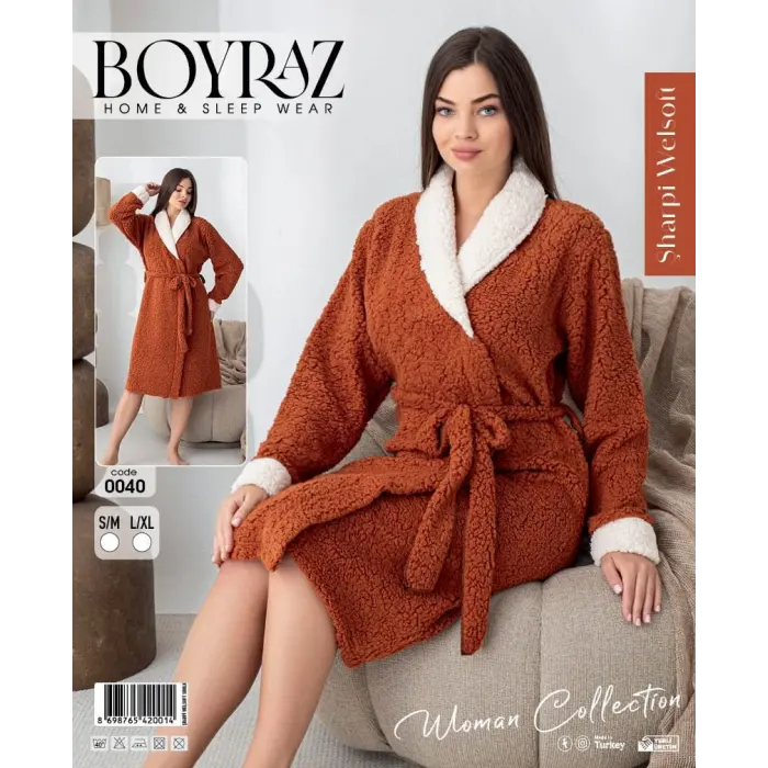 LYYN Boyraz 0040 Kadın Sharpi Welsolf Sabahlık