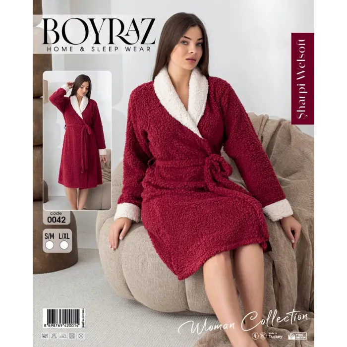 LYYN Boyraz 0042 Kadın Sharpi Welsolf Sabahlık