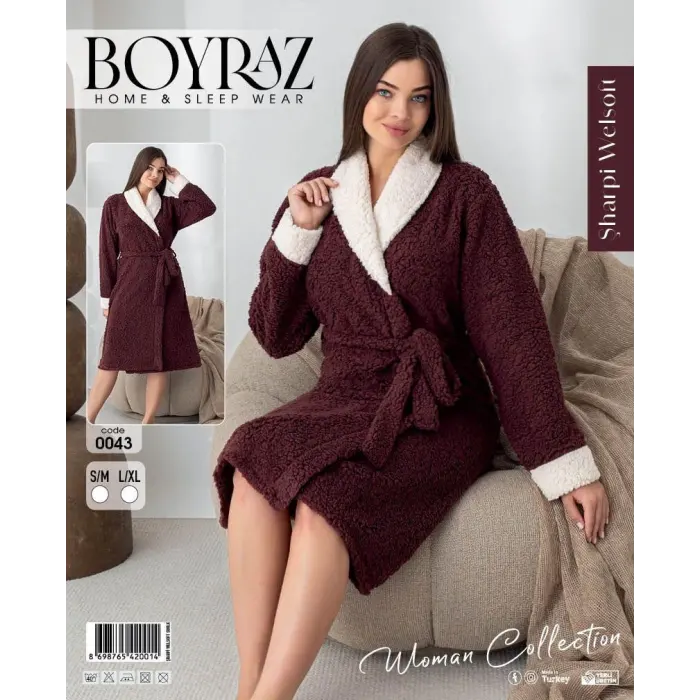 LYYN Boyraz 0043 Kadın Sharpi Welsolf Sabahlık