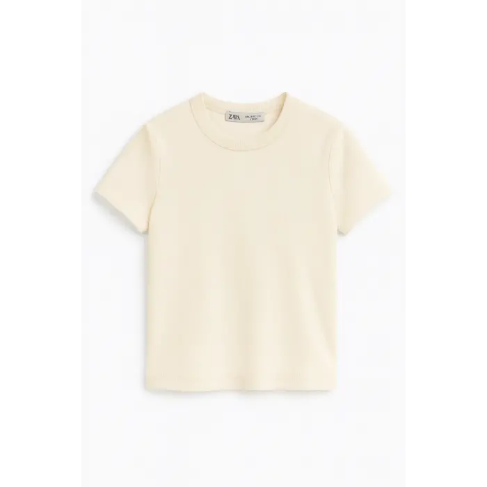 LYYN Crop Kısakollu Body Ekru Renk