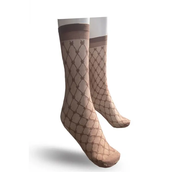 LYYN Flavour Kadın Norma Dizaltı Çorap vizon