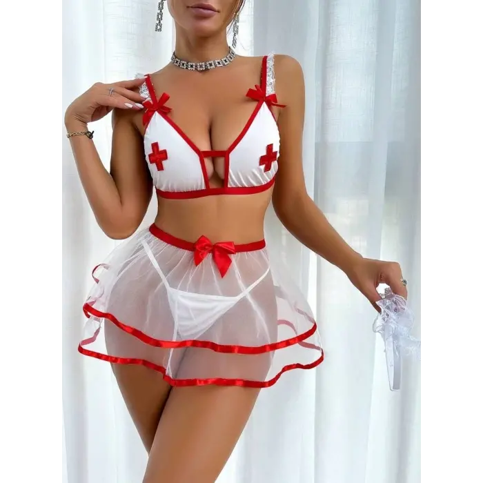 LYYN For Dreams 8618 Tüllü Hemşire Kostümü