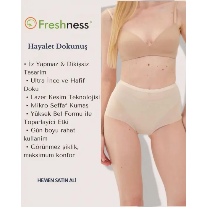 LYYN Freshness 0025 Lazer Kesim Tül Yüksek Bel Bato Korse