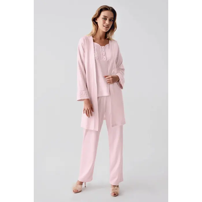 LYYN Freshness 321 Kadın Sabahlıklı Pijama Takımı