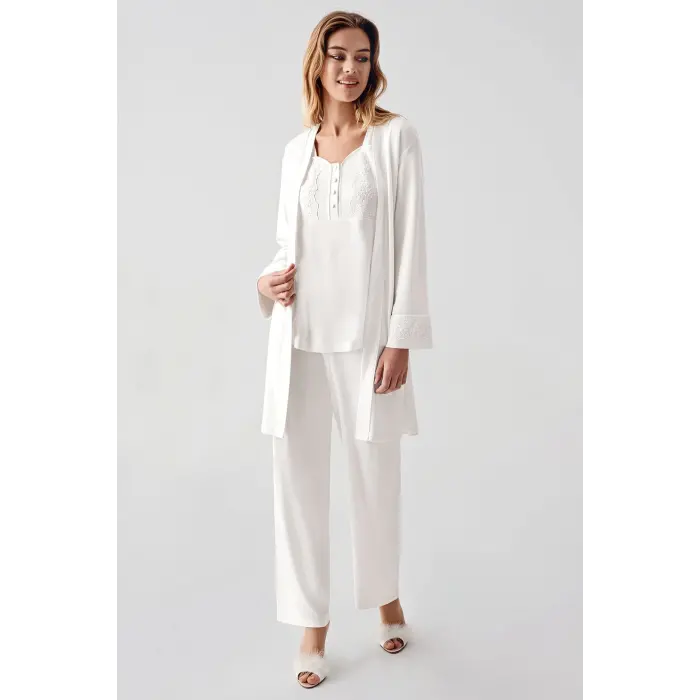 LYYN Freshness 321 Kadın Sabahlıklı Pijama Takımı