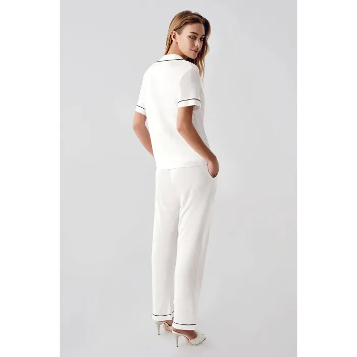 LYYN Freshness 324 Kadın 4lü Sabahlıklı Şorlu Pijama Takımı