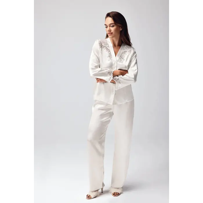 LYYN Freshness 9950-pt Saten Dantel Detaylı Pijama Takımı