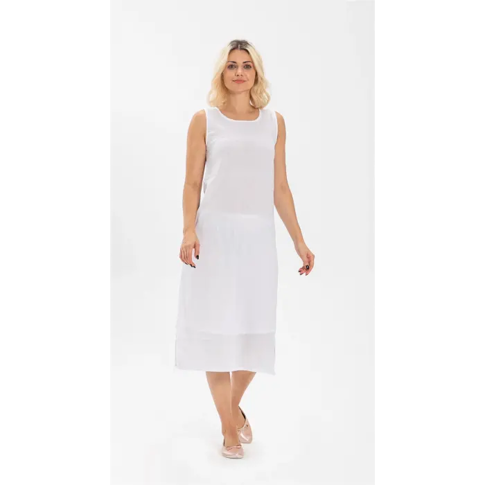 LYYN İmer 3164 Kalın Askı Uzun Viskon Elbise Kombinezon