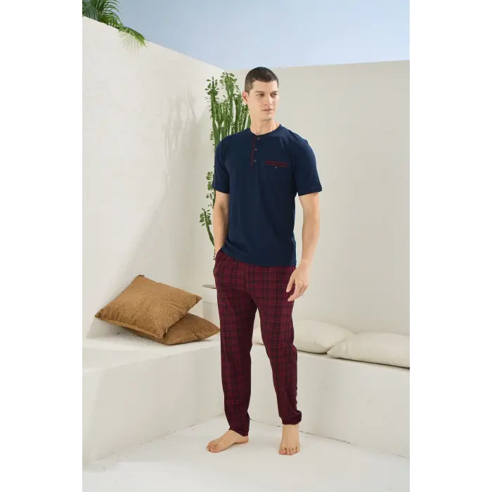 LYYN Kocabey 2118 Midi Yaka Pijama Takım