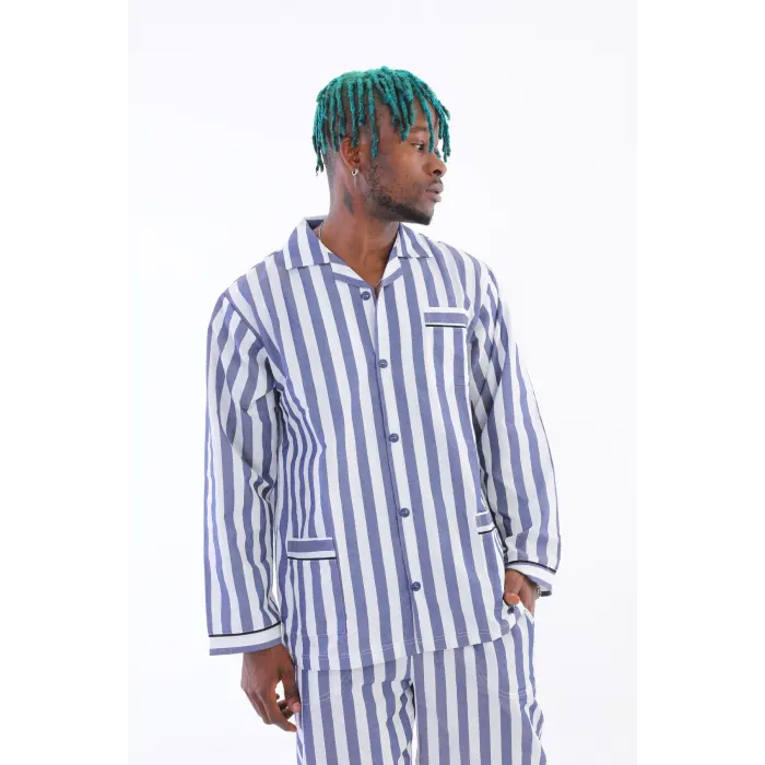 LYYN Kocabey 4007 Uzun Kol Çizgili Gaffur Erkek Pijama Takım