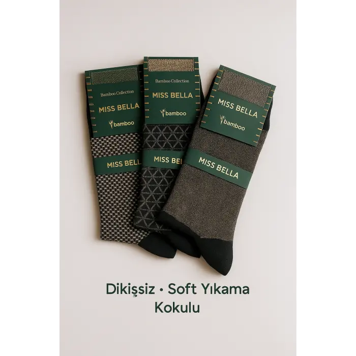 LYYN Missbella Bambu Desenli Erkek Çorap 6 Adet