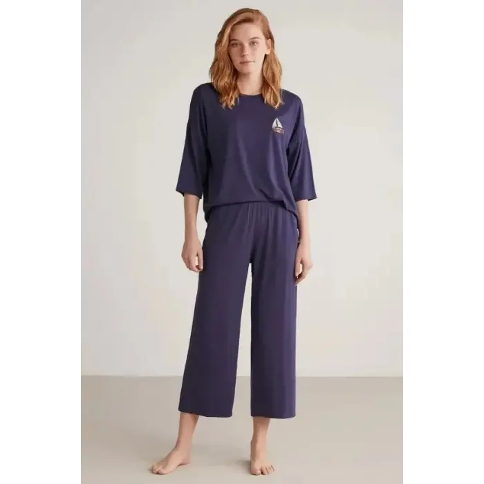 LYYN Nautıca W602 Kadın Uzun Kollu Pijama Takımı