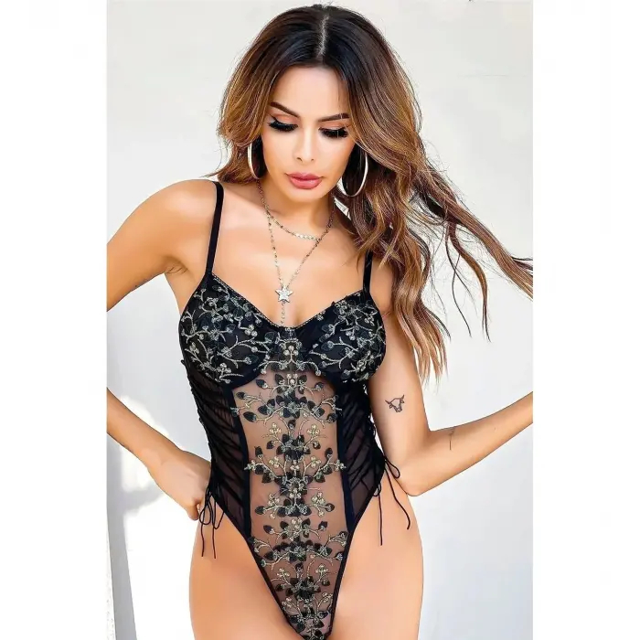 LYYN Nıghtlıght 3586 Kadın Çiçek Desenli Fantazi Mayokini