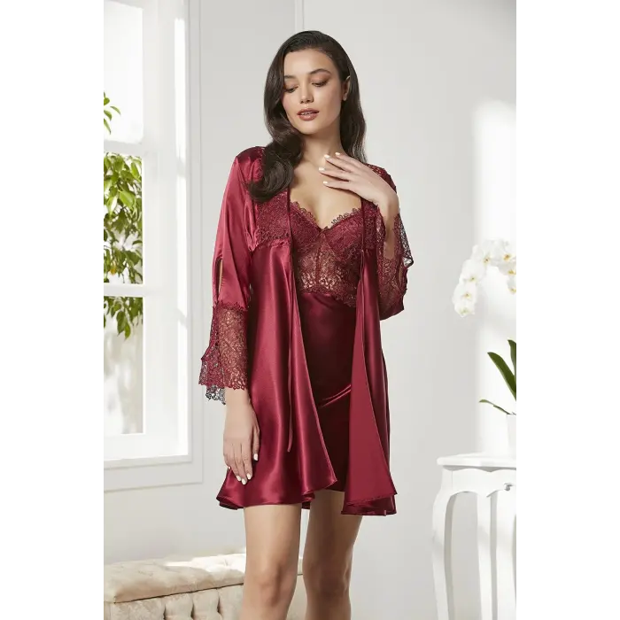 LYYN Pierre Cardin 6625 Kısa Gecelikli 6lı İpek Set