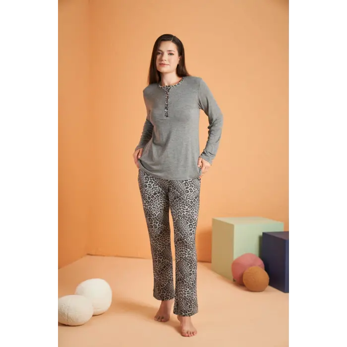LYYN Pjs 28047 Kadın Patlı Pijama Takım