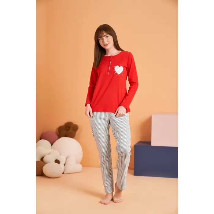 LYYN Pjs 28062 Kadın Patlı Pijama Takım