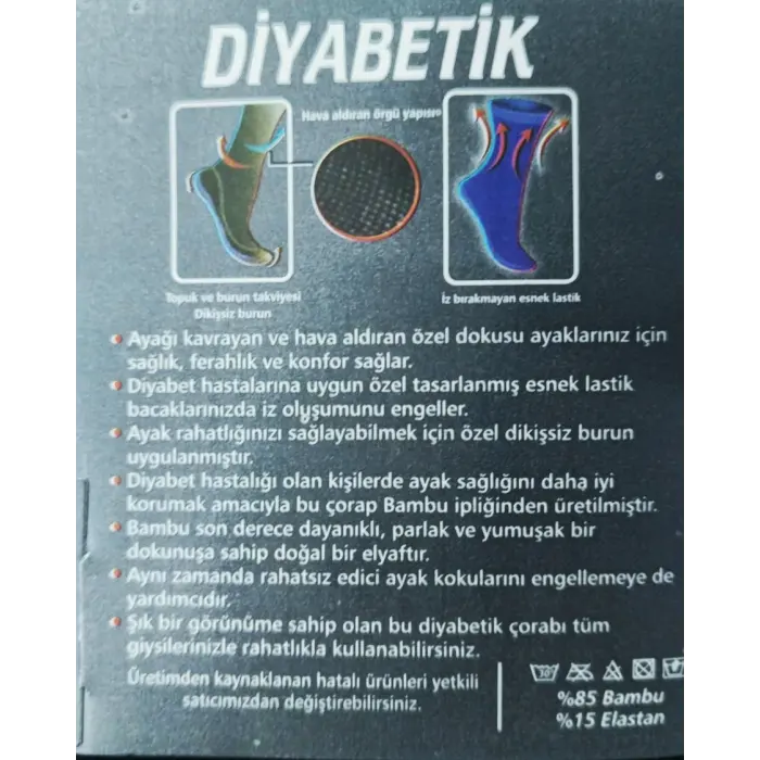 LYYN Savcıoğlu Diabetik Bambu Soket Çorap 10 Adet