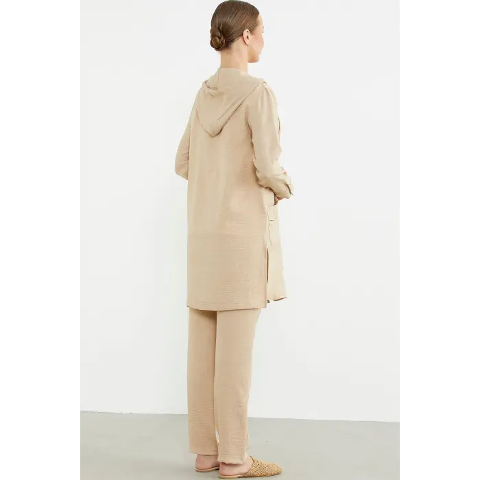 LYYN Sementa 76473 Büyük Beden Keten Görünümlü Üçlü Takım