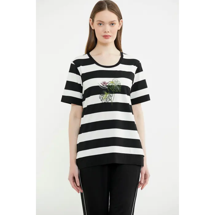 LYYN Sementa 76476 Rahat Kalıp Çizgili Pantolon Takım