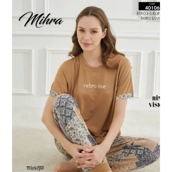 Mihra 40106 Kadın Kısa Kol Pijama Takımı