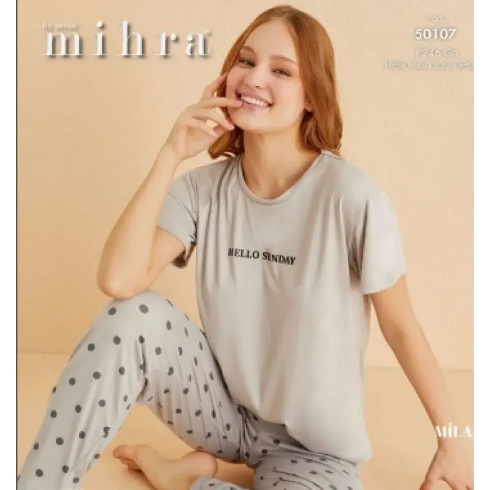 Mihra 50107 Kadın Kısa Kol Pijama Takımı