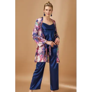 5951 Battal Sabahlıklı Pijama Takım