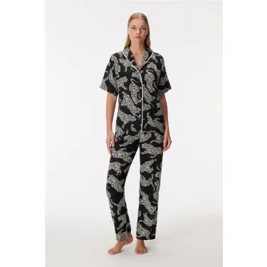 Anıl 11389 Bayan Kısa Kol Gömlek Ve Pantolon Takım