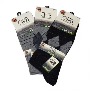 Club Lamswool Yün Erkek  Kışlık Çorap 3 Adet